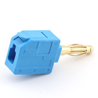 Connecteur banane bleu plaqué or sans soudure, durable, en cuivre/acier inoxydable, haute intensité, pour système audio commercial