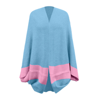 Cardigan décontracté ouvert sur le devant pour femme, poncho d'hiver, châle color block, cape, vêtements de sororité, pull en tricot pour l'automne