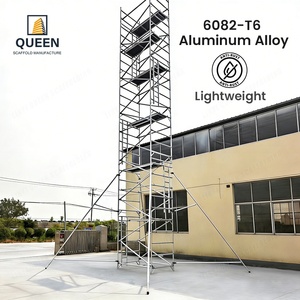 Échafaudage mobile en aluminium LINYI QUEEN à double largeur avec stabilisateur plus large, hauteur de plateforme 10 m, pour l'entretien - Product Image 5