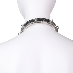 ปลอกคอสีดำ อุปกรณ์เสริมเซ็กซี่ ปลอกคอหนัง PU เชือกจูง BDSM สร้อยคอแบบพันธนาการ - Product Image 6