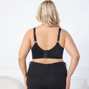 Pakaian Dalam Pengangkat Dada Model Tali Berbahan Jaring Bernapas dengan Renda Dekoratif, Tali Dapat Disesuaikan, Rajutan, Push-Up, untuk Bibi Amerika yang Gemuk - Product Image 3