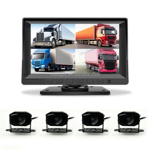 Sistema de Asistencia de Marcha Atrás para Automóvil de 7 Pulgadas, Kit de Monitor DVR de 4 Canales, Sistema de Estacionamiento para Camiones, Autobuses y Vehículos, Cámara de Seguridad con Vista Trasera y Lateral - Product Image 1