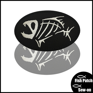 Parche de tela rectangular de calidad con bordado de huesos de animales marinos y colores, con velcro para coser en bolsos, sombreros, abrigos y proyectos DIY. - Product Image 5