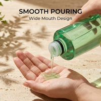 Botellas Cosméticas Cilíndricas de PET Altamente Transparentes de 350ml-700ml con Tapa Negra de Rosca, Impresión UV, para Envasado de Champú y Cuidado de la Piel