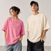 Service de conception de logo pour vêtements avec impression en relief OEM, t-shirt en coton personnalisé avec impression en relief 3D pour hommes, t-shirt surdimensionné
