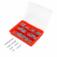Kit de vis autotaraudeuses à tête cylindrique 215 pièces, en acier au carbone zingué, métriques, pour la réparation du bois, du plastique et du tôle