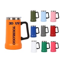 Vente en gros d'usine, logo personnalisé disponible, toutes les couleurs, poignée, utilisation au bureau ou à la maison, tasse à bière en acier inoxydable 304, grande capacité, épaissie
