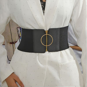 Vente en gros <span class=keywords><strong>Ceinture</strong></span> élastique <span class=keywords><strong>Ceinture</strong></span> <span class=keywords><strong>large</strong></span> Grand anneau métallique Fermeture éclair Corset Ceintures pour femmes - Product Image 3