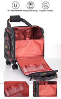 GEMULIN Bagage de cabine de voyage unisexe Soft Shell Oxford Trolley Bag Cuir et tissu Main Petite valise sur roues