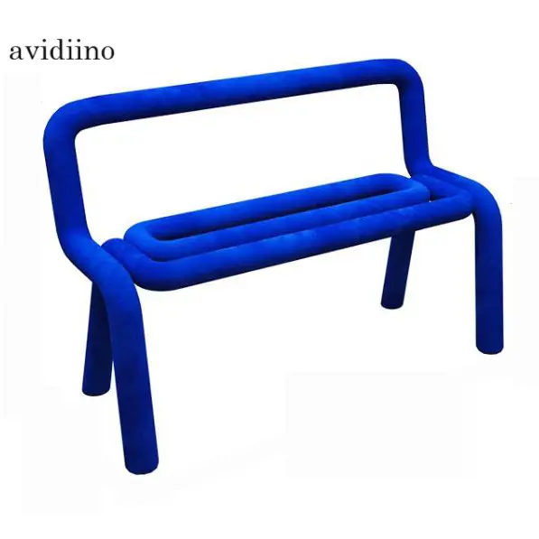 โซฟาออกแบบพิเศษพร้อมพนักพิงเบา,เก้าอี้แต่งหน้าหรูหราเก้าอี้เปลี่ยนรองเท้าม้านั่งปลายเตียงเสื้อผ้าสตูลไคลน์สีฟ้า