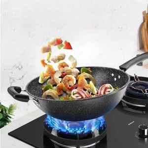 Sartén Antiadherente <span class=keywords><strong>de</strong></span> Fondo Plano Universal para Cocina <span class=keywords><strong>de</strong></span> Inducción y Estufa <span class=keywords><strong>de</strong></span> Gas, <span class=keywords><strong>Wok</strong></span> Chino sin Humo para Hogar y Hotel - Product Image 2