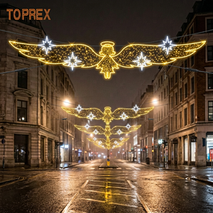 ไฟประดับรูปนางฟ้า LED สำหรับตกแต่งถนนคริสต์มาสกลางแจ้ง ขนาดใหญ่ 2 มิติ มาตรฐาน IP65 กันน้ำ ได้รับการรับรองมาตรฐาน CE สำหรับตกแต่งเมือง - Product Image 1