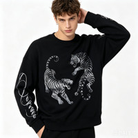 Sweat-shirt à col rond personnalisé avec logo imprimé, élégant, de haute qualité, coupe classique, épais et respirant, 100% coton, style homme.