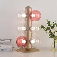 Lampes de table LED en verre coloré et métal doré XCT9018, style moderne et simple, éclairage d'appoint contemporain