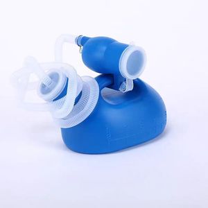 Urinario para hombres mayores, tipo de pie, con orificio grande y tapa de tubo, material plástico azul real - Product Image 3
