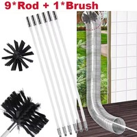 Kit de nettoyage de cheminée en acier flexible avec brosse et tige pour la dépoussiérage des fumées, outil pratique pour le nettoyage de la saleté DIY