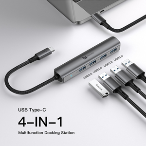 Hub USB C 4 en 1 UNIEAN, Cable USB C 3.0, Estación de Acoplamiento Multipuerto, Adaptador Portátil para Computadora, Tableta y Oficina - Product Image 3