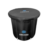 Baignoire de récupération 80x80 de haute qualité avec logo personnalisé noir complet pour adultes Bain de glace portable