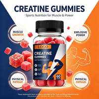 Gummies de créatine : Complément nutritionnel sportif pour la croissance musculaire et l'énergie – 60 unités, véganes, marque privée, fabrication OEM/ODM