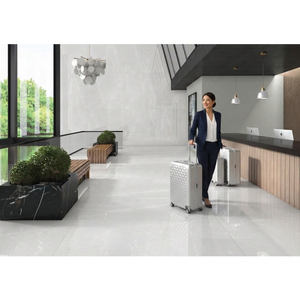 Azulejos de porcelana cerámica de alto brillo Nero Marquina 800x1600mm con diseño de mármol negro para pisos de proyectos de lujo - Product Image 2
