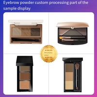 Vente chaude nouvelle version 3-en-1 rehausseur de sourcils Palette de maquillage végétalien brun noir poudre à sourcils Gel crayon formes de bâton pour naturel