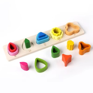 Columna <span class=keywords><strong>de</strong></span> madera para niños, Educación Temprana, cognición <span class=keywords><strong>de</strong></span> Color, clasificación geométrica, juguete <span class=keywords><strong>de</strong></span> bloques <span class=keywords><strong>de</strong></span> construcción <span class=keywords><strong>de</strong></span> coordinación mano-ojo a juego - Product Image 3