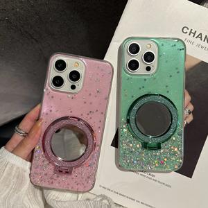 Gran oferta, funda de teléfono con soporte para espejo rosa brillante estrellado para iPhones15 <span class=keywords><strong>Pro</strong></span> Max, accesorios para teléfono para <span class=keywords><strong>iPhone</strong></span> 16 <span class=keywords><strong>14</strong></span> 13pro <span class=keywords><strong>AMX</strong></span> - Product Image 4