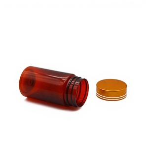 Flaconi Farmaceutici in Plastica PET Marrone Trasparente con Tappo a Vite Largo, Elettroplaccati e Serigrafati per Medicinali e Pillole - Product Image 4