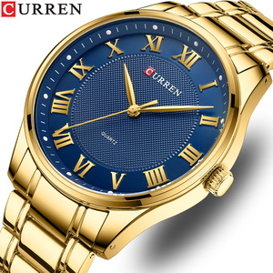 Reloj informal clásico CURREN 8409 para hombre con banda de acero inoxidable, relojes de pulsera de cuarzo simples con números de <span class=keywords><strong>Roma</strong></span> para hombre de negocios - Product Image 1