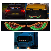 Pegatina de luz LED de ojo del diablo para coche y camión, decoración de parabrisas delantero y trasero, pegatina de coche con luz LED de ojo de demonio dinámico para coches