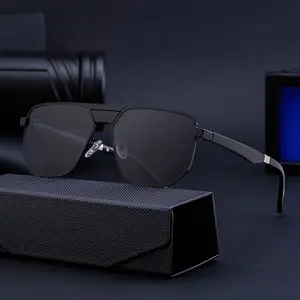 2024 rétro concepteur marques célèbres lunettes de soleil en métal Double pont UV400 nuances lunettes de soleil pour hommes 3411