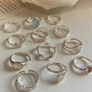 925 cuivre argent minimaliste Double couche noeud croisé anneau pour les femmes Style coréen à la mode main accessoire polyvalent Unique - Product Image 1
