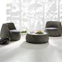 İskandinav Tarzı Modern Rattan Yatar Koltuklar Yemek Sandalyeleri Oteller Bahçe Veranda Açık Hava Mobilya Setleri Villalar Yemek Alanları Avlular için
