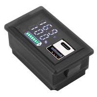Indicateur de niveau de charge de batterie DC 9V 12V 24V, testeur de capacité de batterie au lithium, testeur d'affichage LED, voltmètre double USB