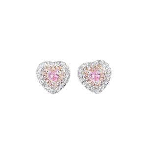 Collar con Colgante de Plata de Ley S925 Antideslustre con Forma de Corazón y Diamantes Rosas y Amarillos, Zirconia, Joyería Fina, Aretes para Mujer - Product Image 4