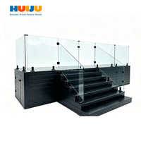 Balustrade en verre moderne HJ House en aluminium et acier inoxydable, garde-corps de balcon, clôture de piscine, terrasse extérieure en verre