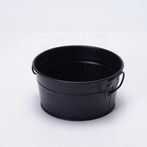 Mini seau à glace antirouille en métal, plateau noir pour snacks avec poignée, idéal pour bar, restaurant, apéritifs et frites - Product Image 3