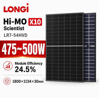 Panneau solaire bifacial double vitrage monocristallin Longi Hi-MO X10 LR7-54HVD de marque Tier 1, 475W 480W 485W 490W 495W 500W