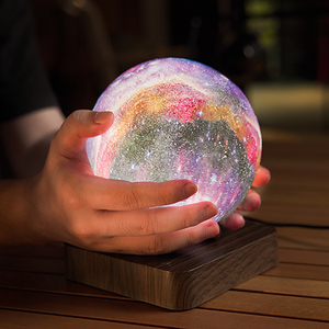 Lámpara Lunar Magnética Levitante, Éxito de Ventas en <span class=keywords><strong>Amazon</strong></span>, Lámpara de <span class=keywords><strong>Galaxia</strong></span> con Forma de Estrella y Luna, Lámpara de Mesa de Madera - Product Image 3