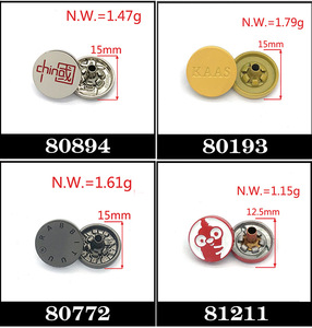 Bán buôn tùy chỉnh Emboss khắc logo kim loại hợp kim kẽm tròn vuông ánh sáng vàng treo nút chụp - Product Image 2