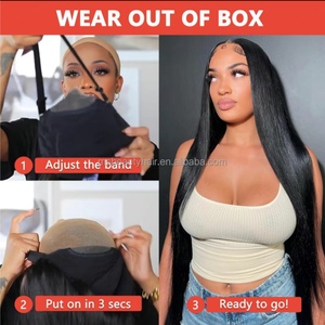 วิกผมแท้แบบไม่ต้องใช้กาว 9x6 นิ้ว พร้อมเชือกผูกแบบ HD Lace Frontal Wig ผมเปรูเรียงเส้น วิกผม HD Lace Frontal สำหรับผู้หญิงผิวสี - Product Image 5