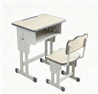Ensemble bureau et chaise pour enfants réglables en hauteur avec tiroir de rangement et crochet pour l'école et la maison