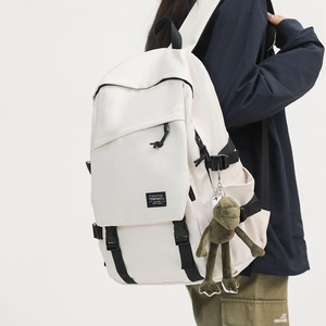 <b>Backpack</b> Casual <b>Backpack</b> For <b>School</b> Students 15 Inch Laptop Capacity Neutral Gender White Gray Black Red Solid Color - Product Image 1