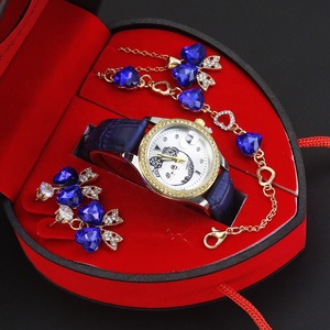 Orologio di lusso per <span class=keywords><strong>donna</strong></span> cinturino in pelle da <span class=keywords><strong>donna</strong></span> <span class=keywords><strong>orologi</strong></span> al quarzo gioielli Set scatola regalo per le donne - Product Image 4