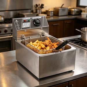 Friteuse électrique sans fumée de qualité commerciale à chauffage rapide pour la restauration rapide - Product Image 3