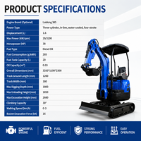 Mini-excavatrice sur chenilles homologuée CE pour travaux ruraux, petite excavatrice à moteur diesel et fonctionnement flexible