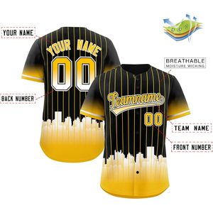 Maillot de baseball personnalisé unisexe pour adulte, sublimé, respirant, avec nom d'équipe 00 et design City Skyline - Product Image 2
