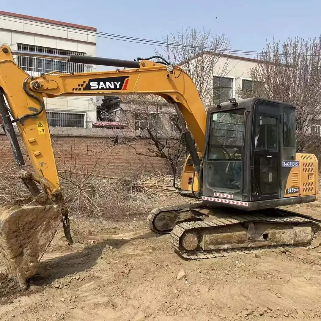 Máquinas da construção da segunda mão da alta qualidade SY65C-9 da segunda-mão da escavadeira com balde padrão com o boom padrão