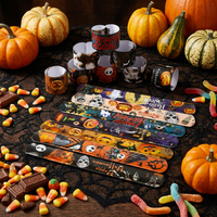 Ornement de citrouille d'Halloween de luxe en polyfoam, imprimé offset 95%, rayures orange chaudes, thème rustique effrayant de la récolte, décoration de porche