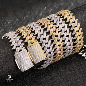 שרשרת קובנית מצופה כסף סטרלינג 925 איכותית ופופולרית 16 מ\\\"מ לגברים בסגנון היפ הופ עם מוסאנייט, שרשרת קובנית מיאמי - Product Image 4